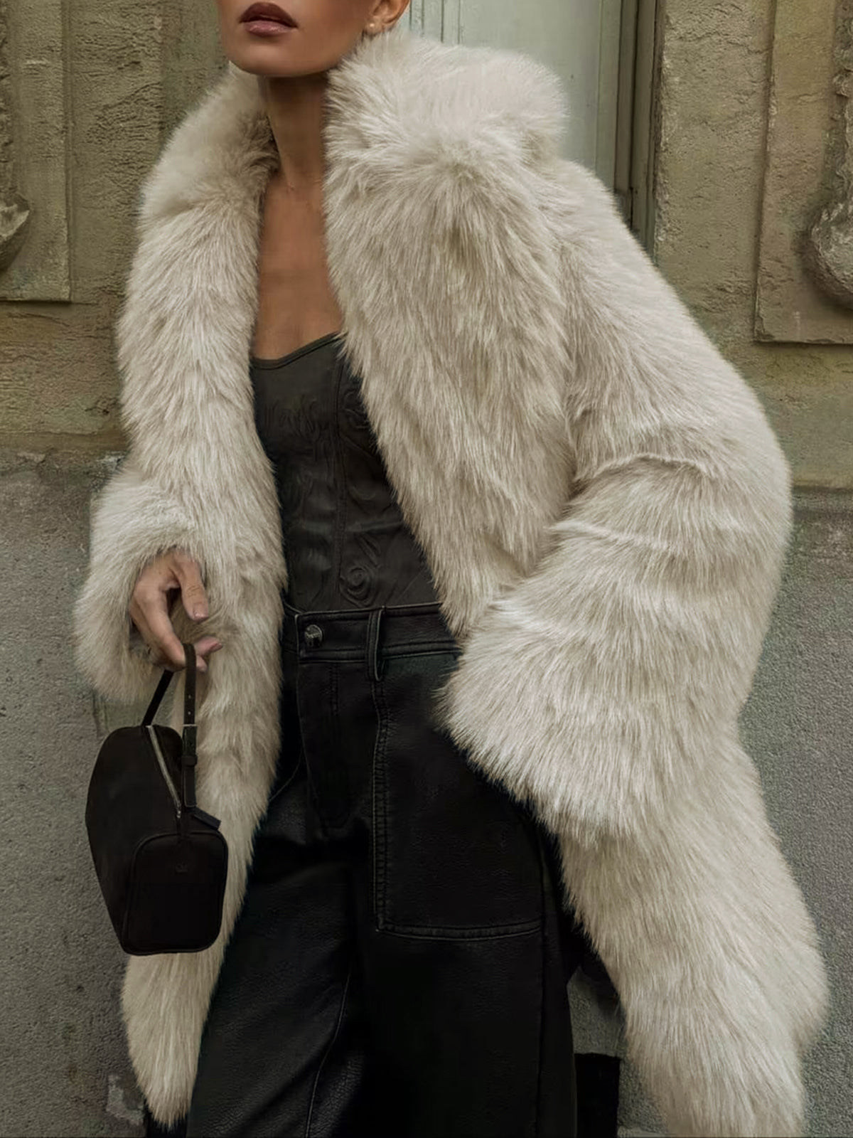 Oversized Faux Fur Coat for Women – Long Sleeve Minky Winter Coat for Ultimate Comfort and Style