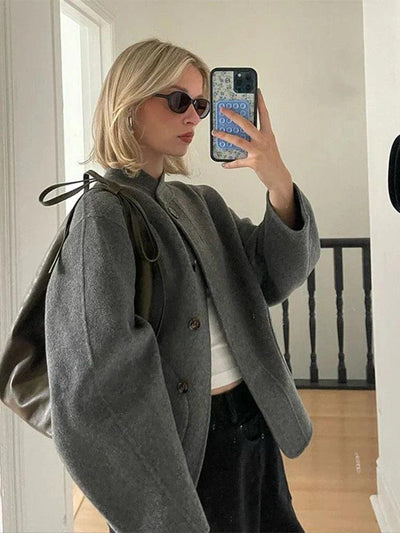 Manteau oversize en laine