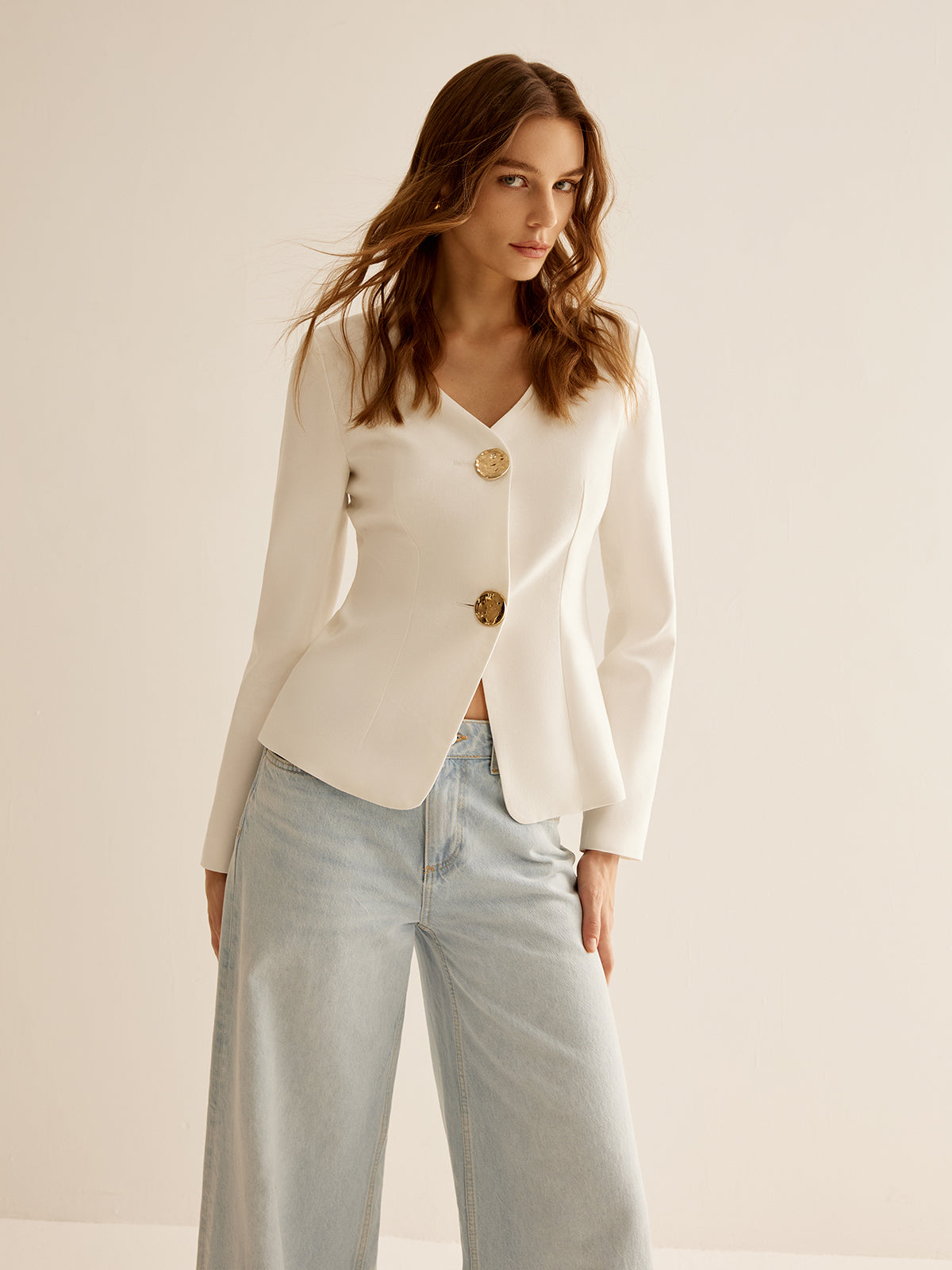 Split Skinny Blazer Woman