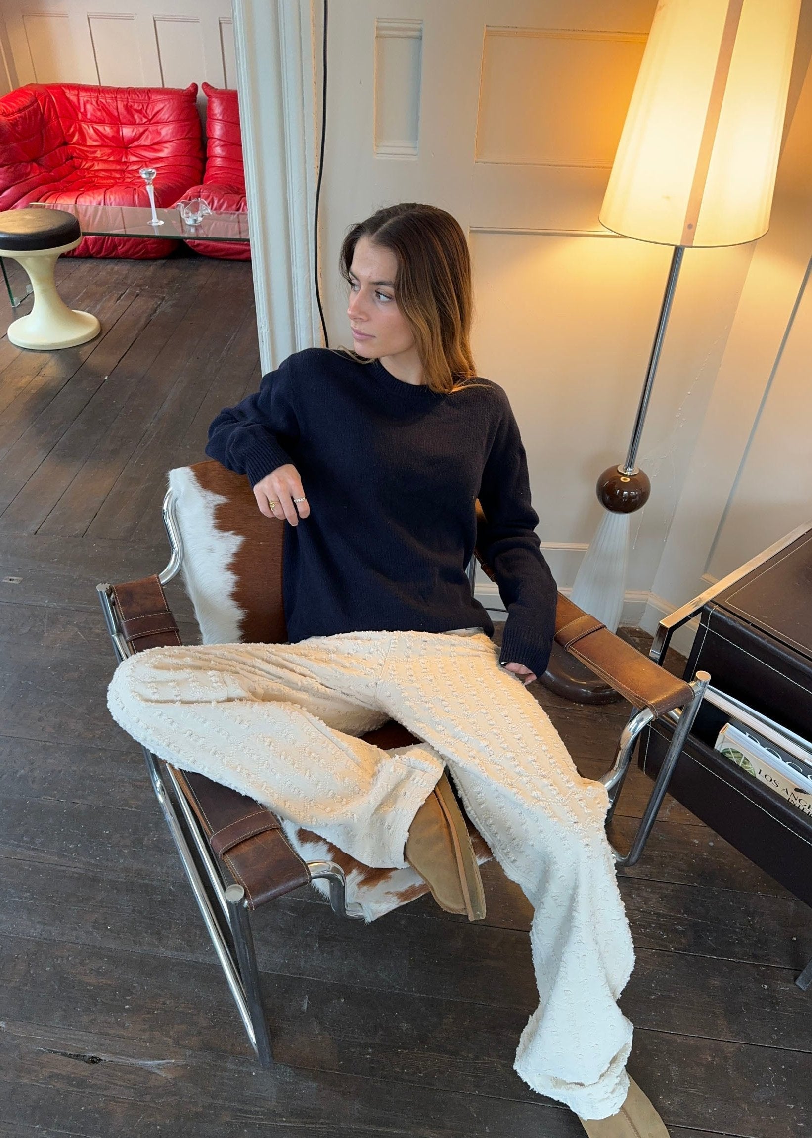 Ava – Navy Winter Wool Sweater