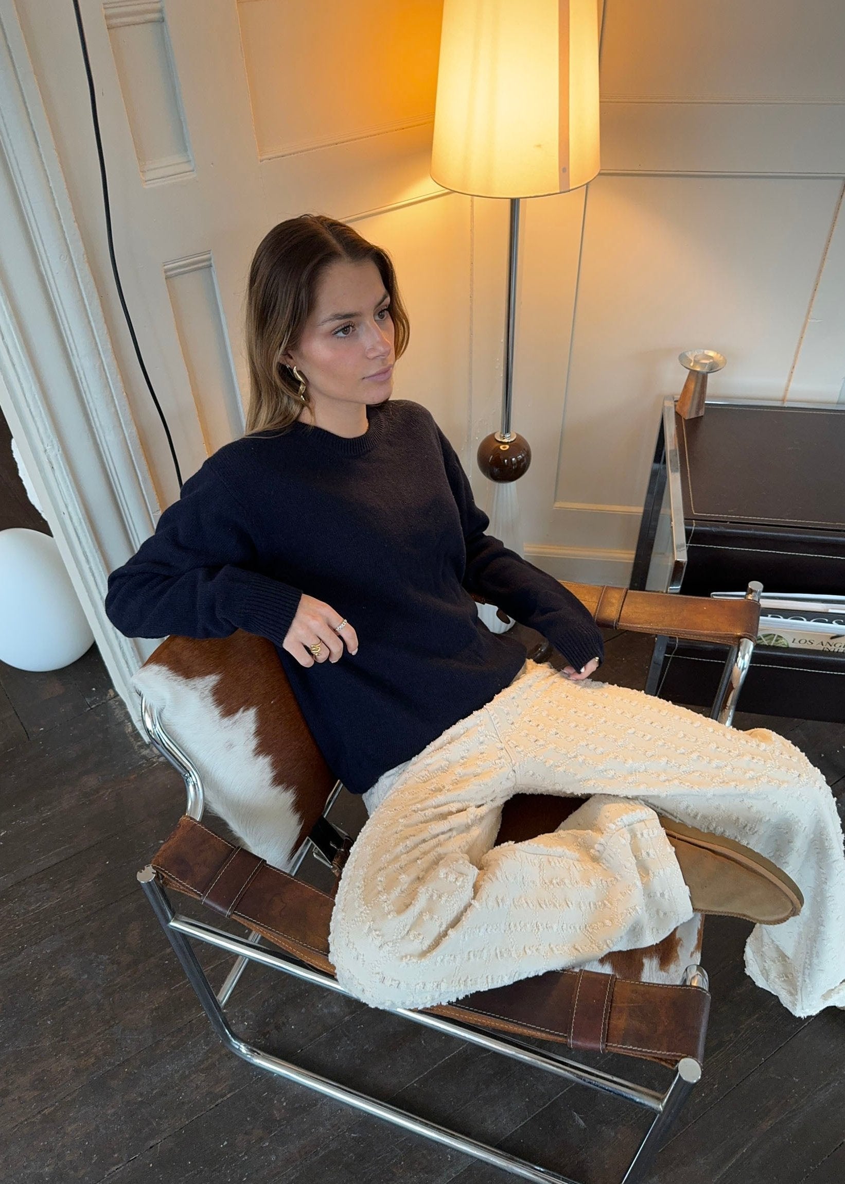 Ava – Navy Winter Wool Sweater