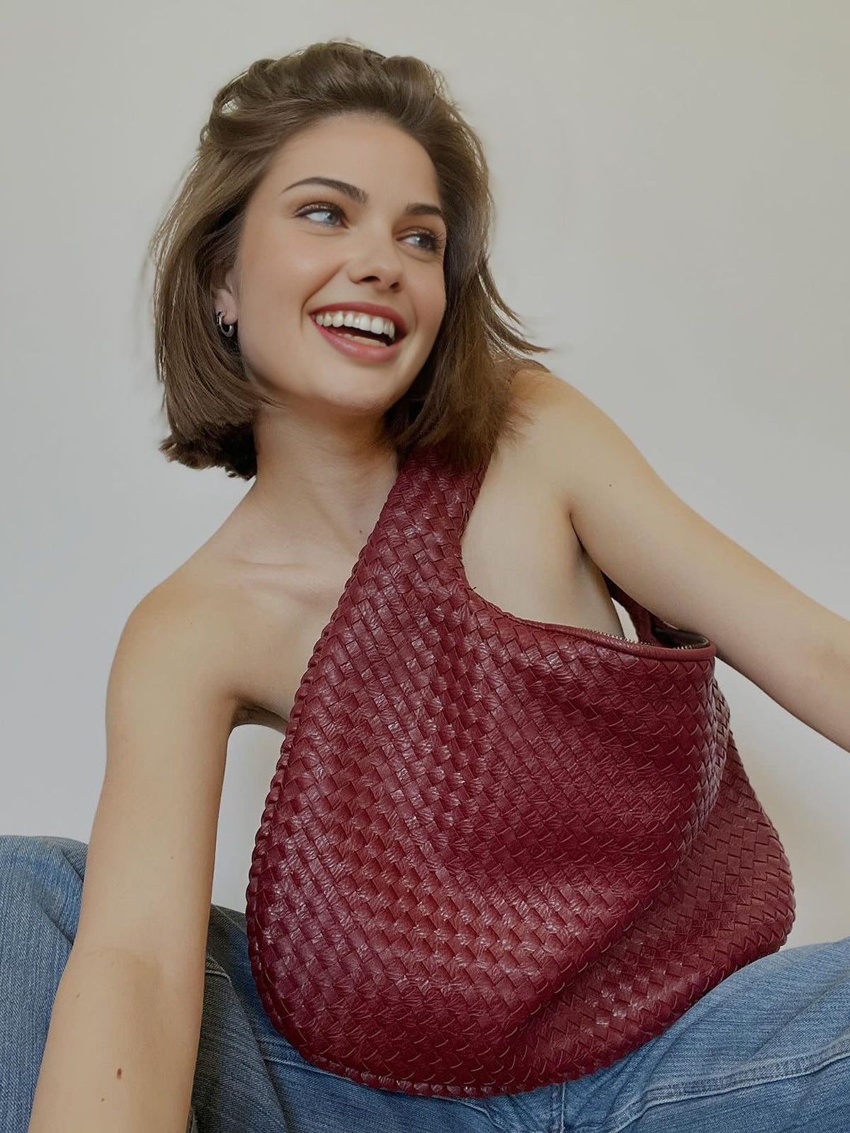 Emma - Unpredictable Love Braided Hobo Bag – Woven Shoulder Bag in Vegan Leather
