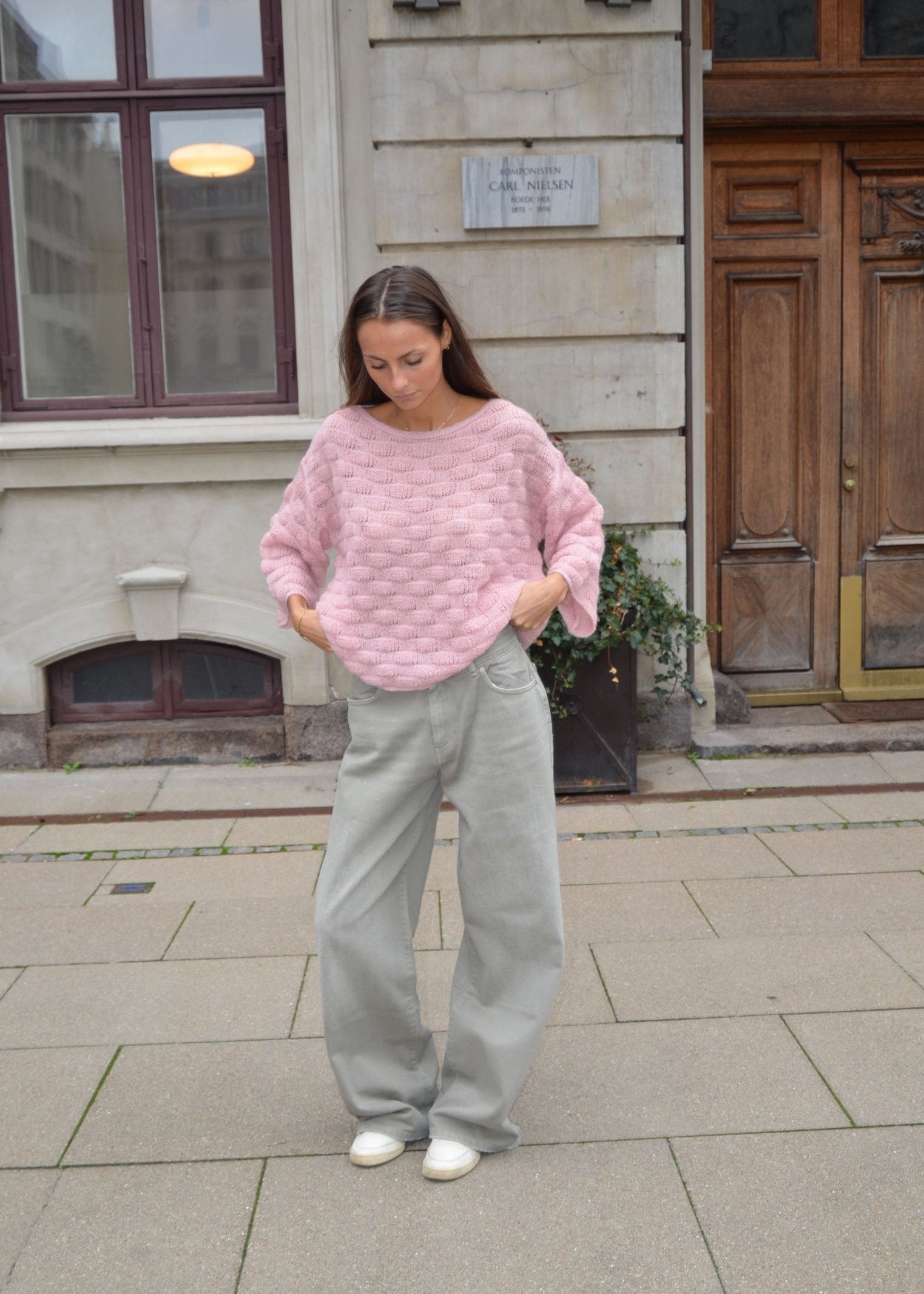 Isabelle – Textured Bubble Knit Winter Sweater