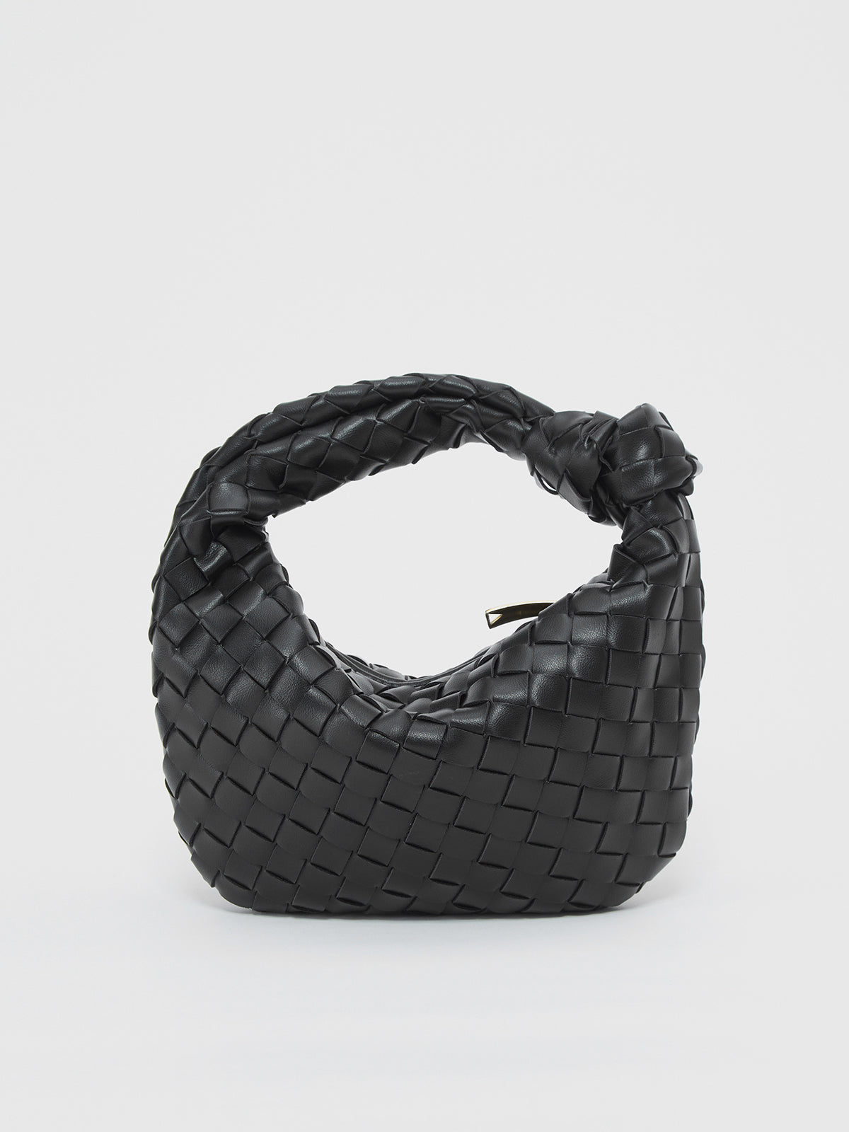 Venus - Braided Handbag – Woven Mini Hobo Bag with Knotted Handle, Vegan Leather