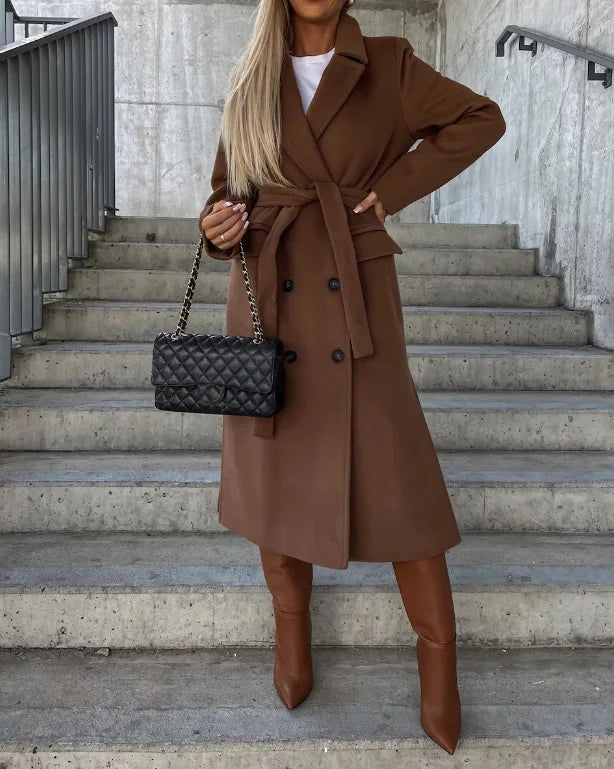 Corwyn – Long Belted Double Breasted Coat