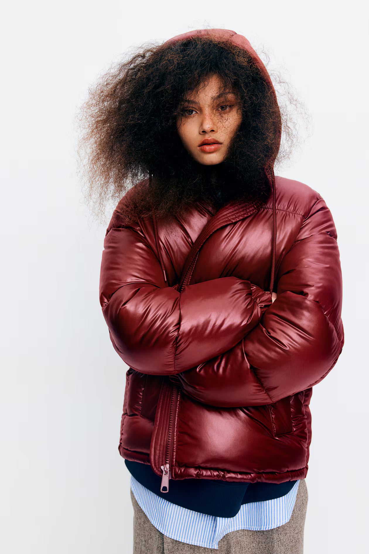 Lisa - Hooded Waterproof Puffer Jacket Red Woman