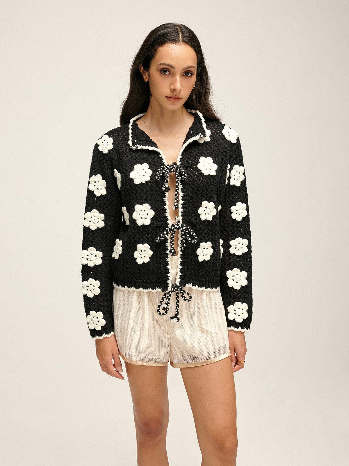 Fynelle-boutique Cardigans Cardigan brodé à fleur