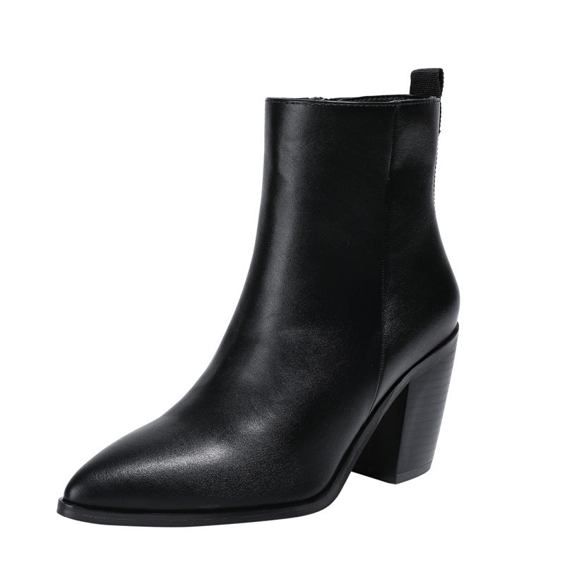 Ysera - Pointed Ankle Block Heel Boots