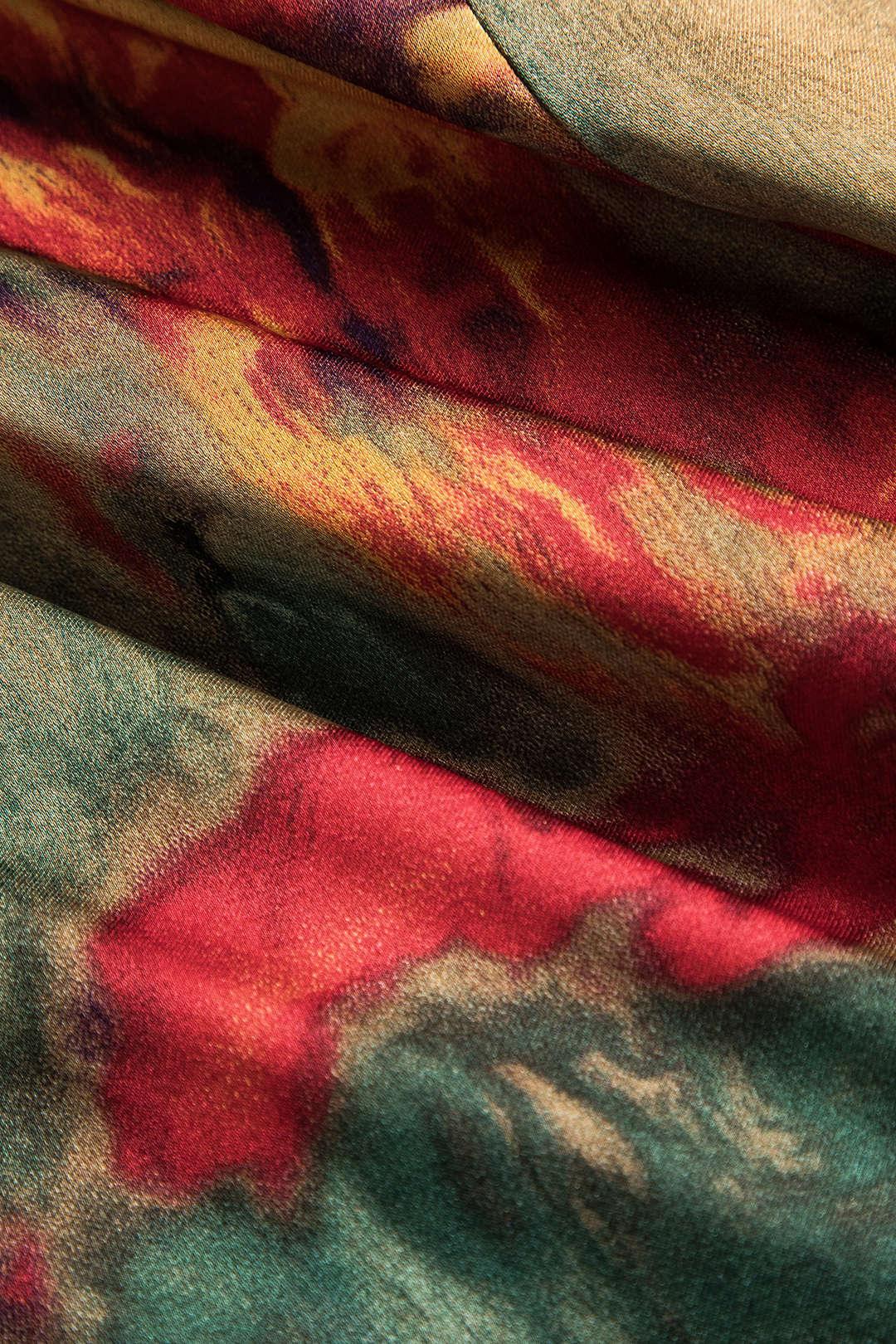 Fynelle-boutique Women's Maxi Dresses Impression à l'aquarelle Robe Longue Dos Nu