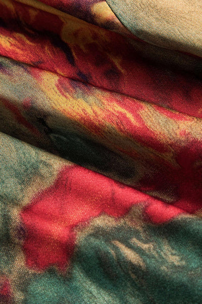 Fynelle-boutique Women's Maxi Dresses Impression à l'aquarelle Robe Longue Dos Nu