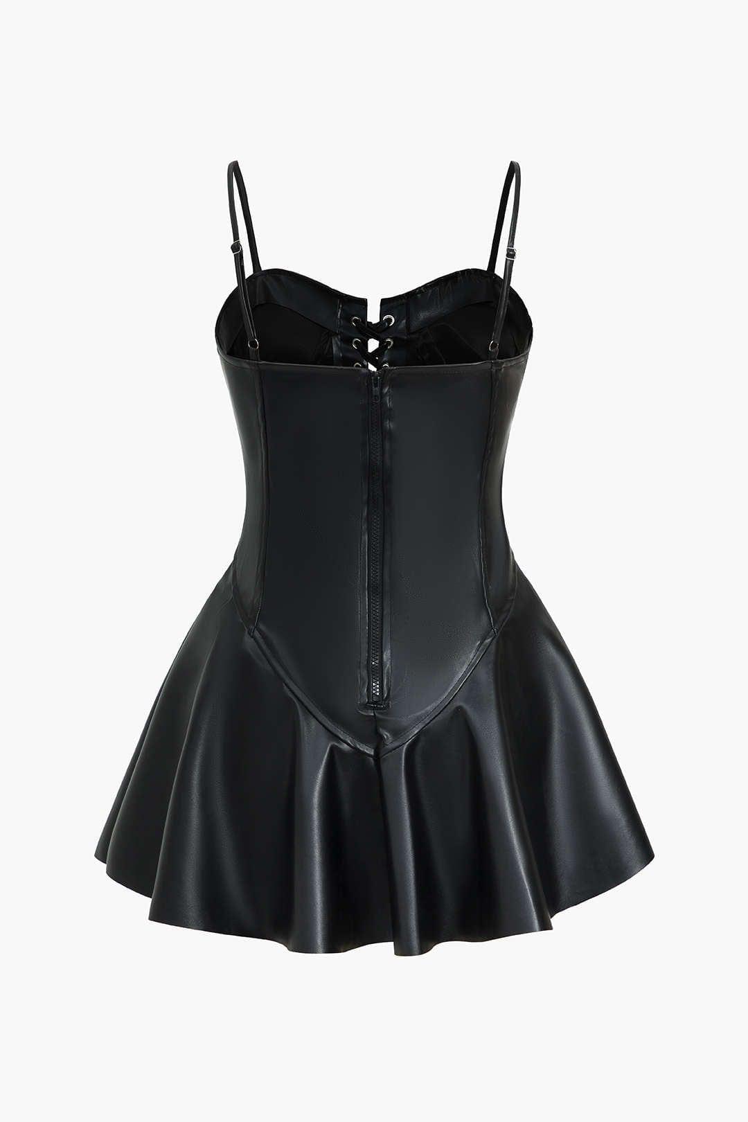 Fynelle-boutique Mini Dresses Mini Robe Cuir
