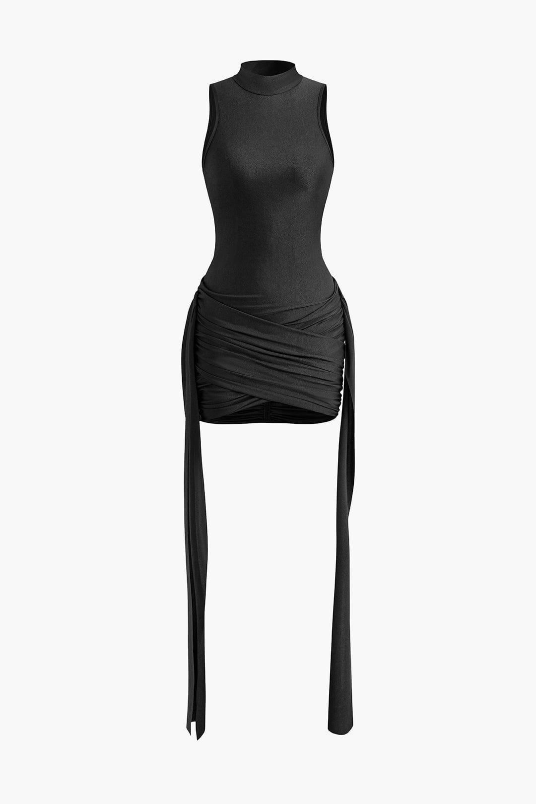 Fynelle-boutique Robes Mini robe froncée à col rond