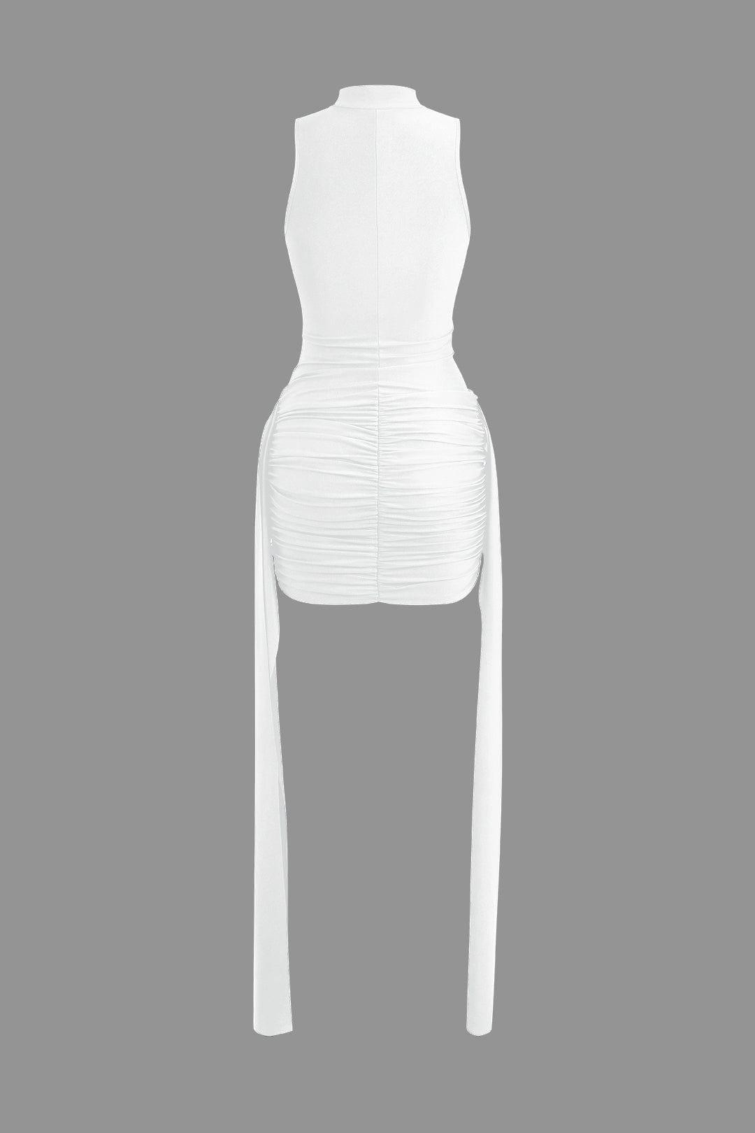 Fynelle-boutique Robes Mini robe froncée à col rond