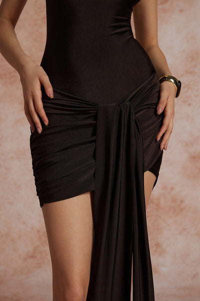Fynelle-boutique Robes Mini robe froncée à col rond
