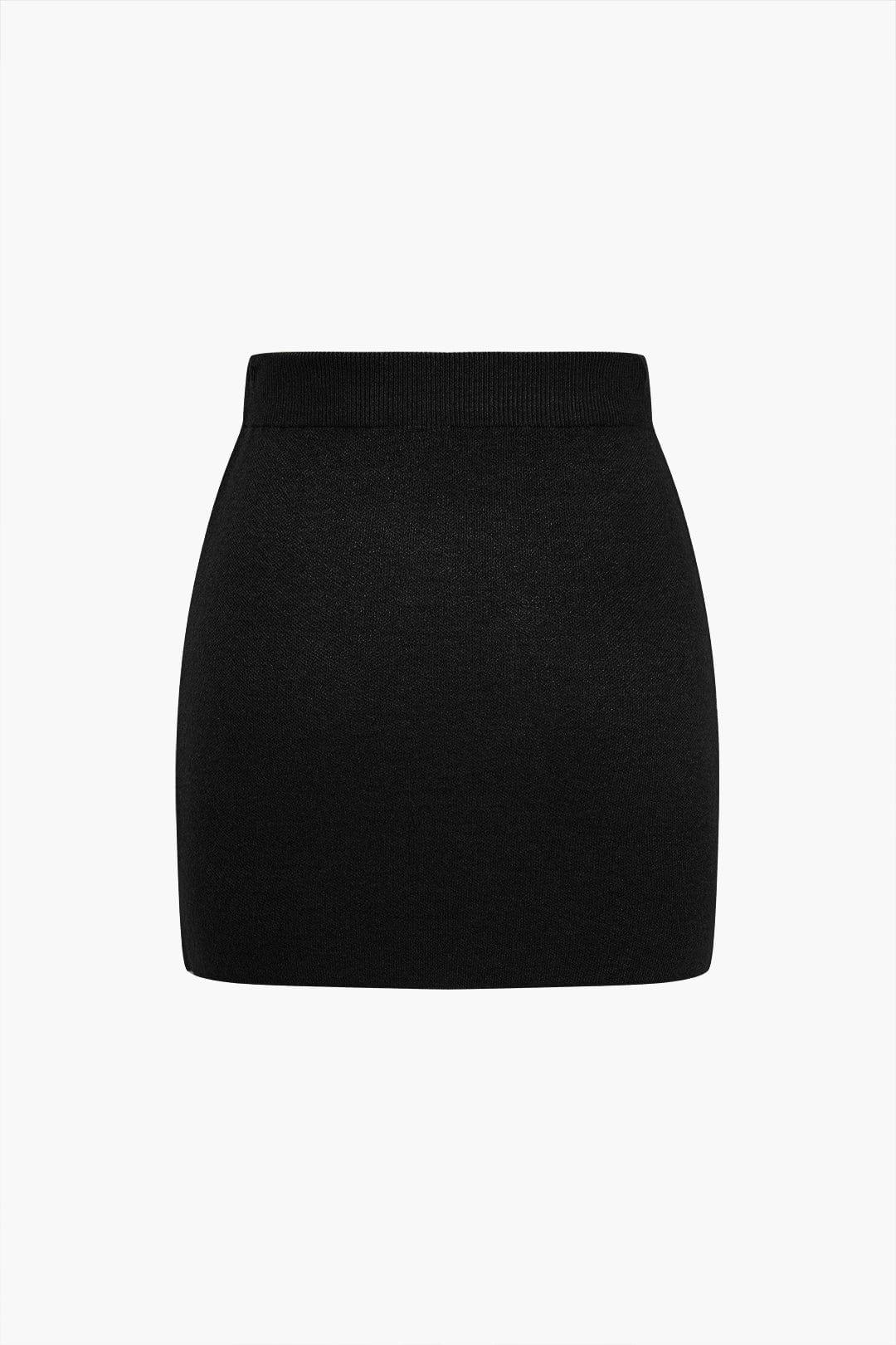 Fynelle-boutique Jupes pull-over Minijupe en tricot uni basique