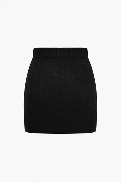 Fynelle-boutique Jupes pull-over Minijupe en tricot uni basique