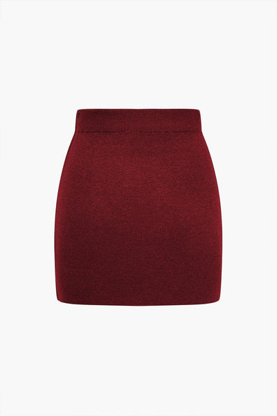 Fynelle-boutique Jupes pull-over Minijupe en tricot uni basique