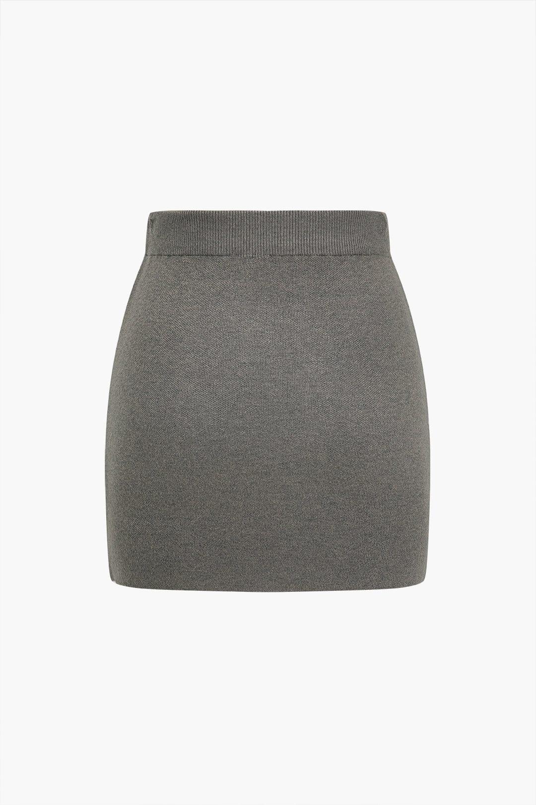Fynelle-boutique Jupes pull-over Minijupe en tricot uni basique