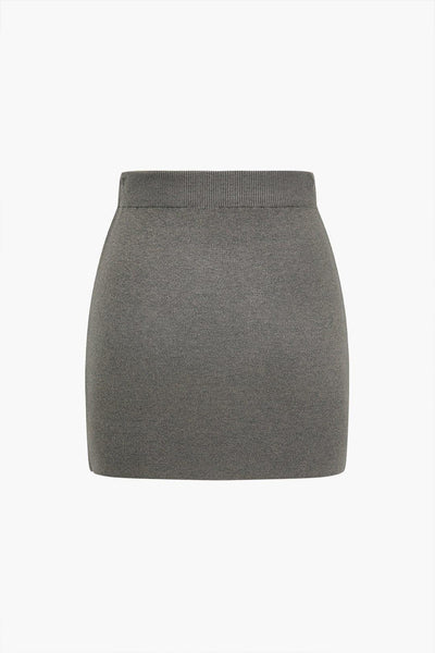 Fynelle-boutique Jupes pull-over Minijupe en tricot uni basique