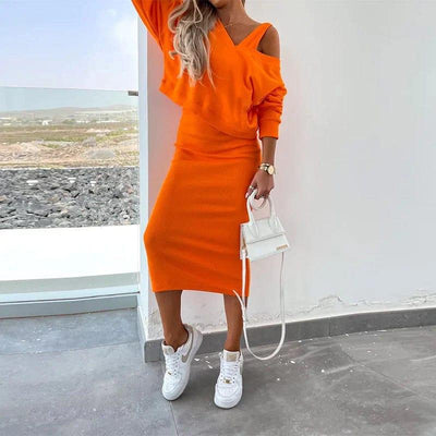 Fynelle-boutique Robe élégante avec pull Robe élégante avec pull
