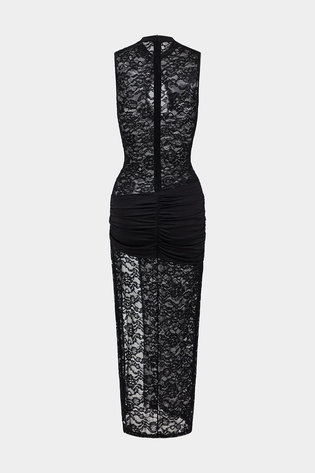 Fynelle-boutique Women's Maxi Dresses Robe Fendue Dentelle Métallisée