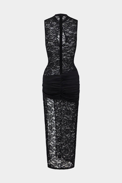 Fynelle-boutique Women's Maxi Dresses Robe Fendue Dentelle Métallisée