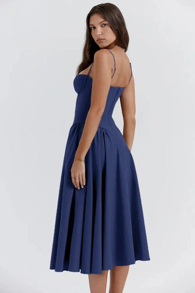 Fynelle-boutique Invité de mariage Robe Midi avec Corset