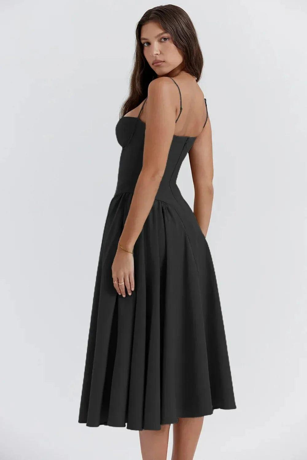 Fynelle-boutique Invité de mariage Robe Midi avec Corset