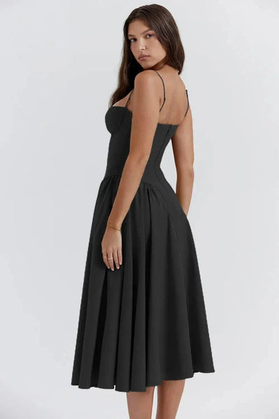 Fynelle-boutique Invité de mariage Robe Midi avec Corset